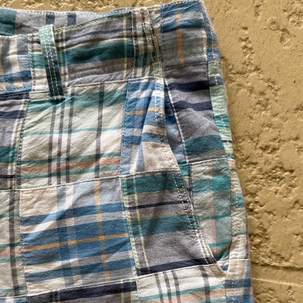 VTG GH Bass Madras Men's Multi-Color Plaid Flat Front Shorts - Picture 3 of 5